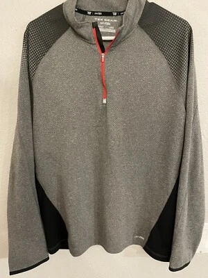 TEK GEAR Active Wear Manga Larga Cuarto Cremallera Talla Grande - Gris Negro Foto 1 de 4