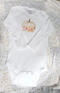 Infant One-Piece Bodysuit Clothes Creeper Baby Gift Print Pumpkin Halloween - Picture 1 of 3