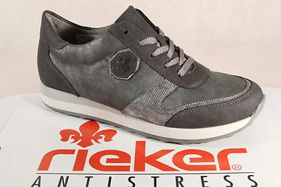 Rieker Women Lace-up Shoes Sneakers Grey N1823 - Image 1 of 4