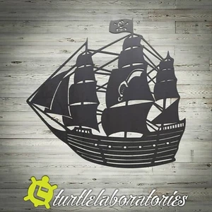 Nave pirata metallo arte da parete da appendere arredamento casa uomo grotta decorazione barca - Foto 1 di 6