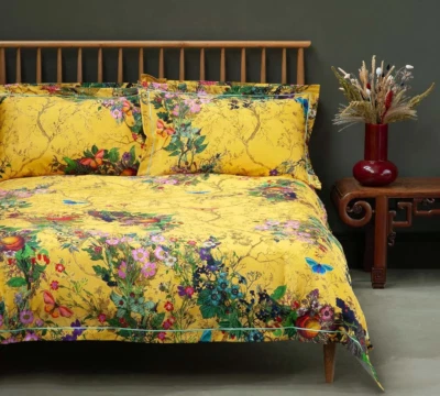 Timorous Beasties Bloomsbury Garden Cadmium Double Duvet Set - RRP £ 120