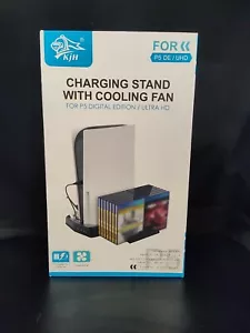 P5 Cooling Stand Dual Fan 2x Controller Charging Dock for PS5 Digital Edition - Picture 1 of 4