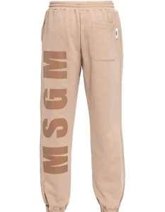 MSGM - Logo-Print Cotton Track-Pants - DOVE GREY - SIZE S/US 30 - MADE IN ITALY - Picture 1 of 8