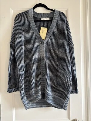 Новый с Ярлыками винтажный Гавана большого размера женщин синий кардиган свитер серый верхний кнопки - Изображение 1 из 4