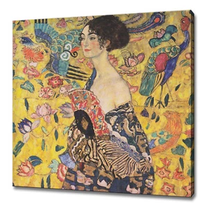 Gustav Klimt Dame mit Ventilator 1917 Reproduktion Leinwanddruck Wandkunst Bild - Bild 1 von 8