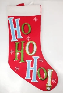 Ho Ho Ho ed Christmas Stocking Sequins 18" Prima Creations - Picture 1 of 2