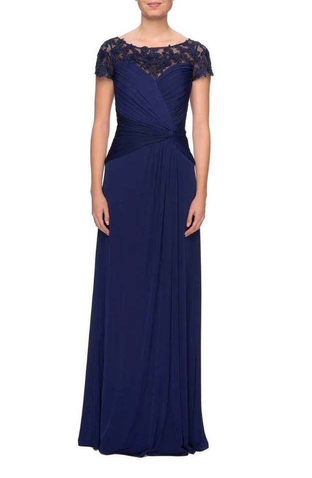La Femme Illusion Yoke Twist Front Jersey Gown-Size 8 - Image 1 of 1