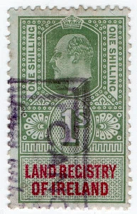 (I.B) Edward VII Revenue : Land Registry Ireland 1/- - Picture 1 of 1