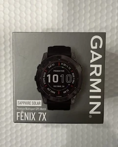 Garmin fenix 7X Sapphire Solar Carbon Gray DLC Titanium Black Band 010-02541-10 - Picture 1 of 2