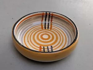 Rare early Clarice Cliff Bizarre Art Deco circular pin dish UNKNOWN line pattern - Picture 1 of 7