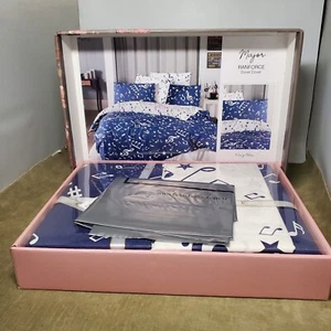 First Choice Ranforce Single Quilt Cover Set Major Navy Blue with box and bag - Picture 1 of 11