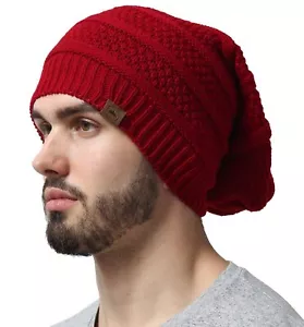 Slouchy Beanie Hats for Women Oversized Mens Beanie Hat Knitted Beanie Runnin... - Picture 1 of 6