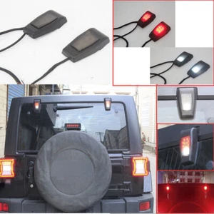 For Jeep Wrangler JK 2007-17 LED Light Tailgate Rear Window Glass Hinge Trim 2PC - Picture 1 of 10