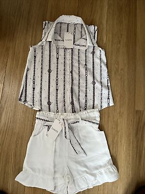 NUOVO Con Etichette Ragazze Pantaloncini Costume, Età 8-9 Anni Fa, Mix Bianco, Da Loevia • 2.31€