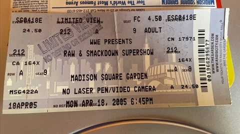wwe raw and smackdown supershow 2005 msg ticket stub Cover