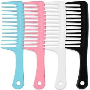 4 Pack Wide Tooth Comb Large Detangling Hair Brush for Styling Hair Care - Picture 1 of 7