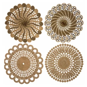 Embroidered Lace Doily Table Mat Hollow Placemat Flower Wedding Party Decor Acc - Picture 1 of 10