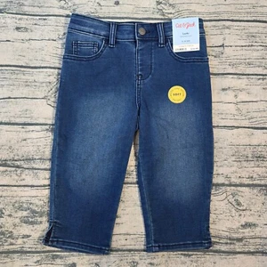 Girls Soft Jeggings Capri - Cat & Jack Dark Wash Adjustable Waist , Size S 6-6X - Picture 1 of 6