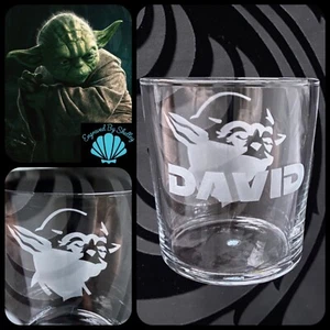 Star Wars Whiskey Tumbler Yoda Gift For Him FREE Name Engraving Personalised - Picture 1 of 13