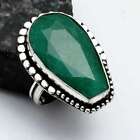 Simulated Emerald Gemstone Ethnic Handmade Gift Ring Jewelry Us Size-9 Ar 25420