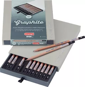 Bruynzeel Design - High Quality Artist Box of 12 Graphite Pencils - 2H to 9B - Picture 1 of 1