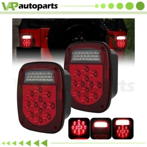 2X LED Tail Lights Rear Brake Lamps Turn Stop Reverse for Jeep Wrangler TJ CJ JK - Picture 1 of 12
