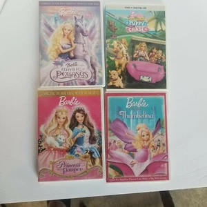 Barbie Lot (4) DVD: Thumbelina, Puppy Chase, Princess Pauper, and Magic Pegasus - Picture 1 of 5