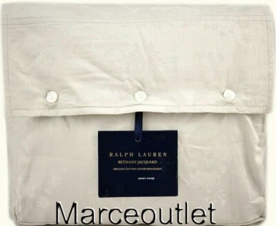 Ralph Lauren Bethany Jacquard Organic Cotton FULL / QUEEN Duvet Cover Silver - Image 1 of 4