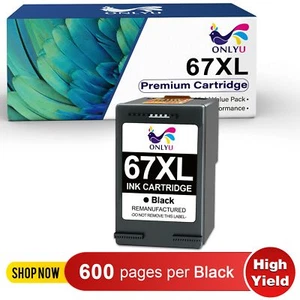 Cartucho de inyección de tinta negro 67XL XXL para HP Deskjet 2710 2722 2732 Envy 6052 6055  - Imagen 1 de 4