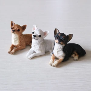 JJM Niedlicher Mini Chihuahua Hund Haustier Tier Figur Harz Auto Dekoration Spielzeug Kinder Geschenk - Bild 1 von 22
