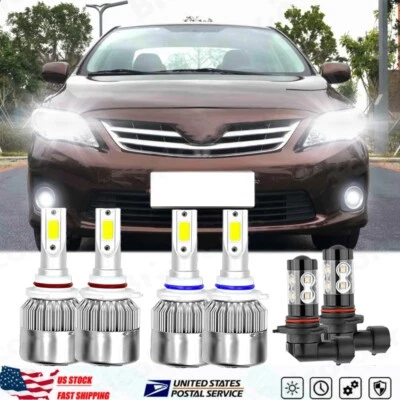 For 2005 2006 2007 2008 Toyota Corolla LED Headlight High Low + Fog Light Bulbs - Imagem 1 de 4