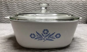 Vintage Blue Cornflower Corning Ware Casserole Dish P-1 1/2-B 1 /2 Quart W/ Lid - Picture 1 of 12