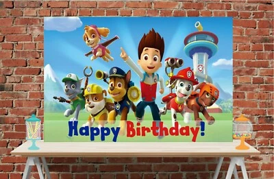 Banner de cumpleaños de vinilo Paw Patrol 3x5 Foto 1 de 2
