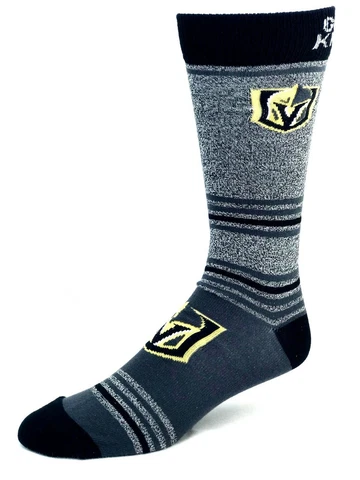 Las Vegas Golden Knights Hockey Marbled Black and Gray Stripe Crew Socks Cover