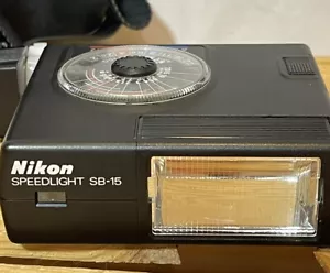 Nikon Speedlight SB-15 Shoe Mount Xenon Flash for Nikon SLR Japan #077 with Case - Picture 1 of 7