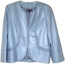 🙂 Lafayette 148 New York ardoise bleu véritable 100 % cuir veste blazer 16 = XL