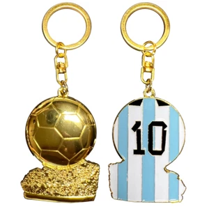 Golden Soccer Ball Trophy Keychain GL14-008 KC-004A - Imagen 1 de 3