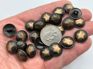 Nuevos lotes de botones de estrella de latón antiguo de metal militar talla 5/8 (#G1) - Imagen 1 de 12