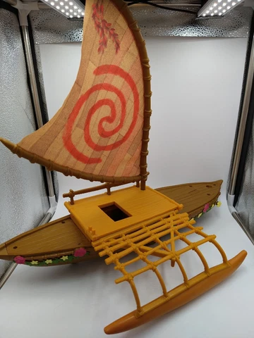 DISNEY MOANA 18" STARLIGHT CANOE W/SAIL BOAT Projector Works Cover