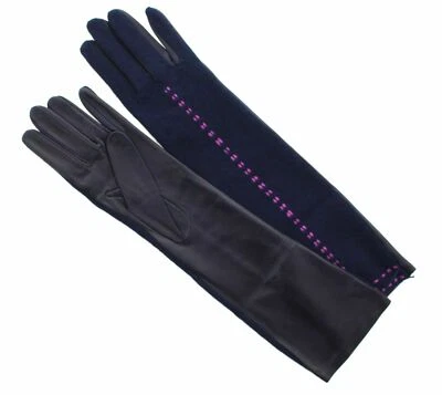 Coach Women's Gloves Stitch Knit Leather, Elbow Length, 83876, MSRP $158 - Image 1 of 4