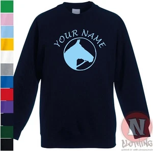 Personalised Horse sweatshirt Children kids equestrian riding - Just add name - Picture 1 of 13