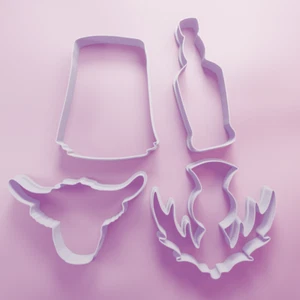 Scotland Cookie Cutter Pack - Scottish Biscuit Cutters - Burns Night - Picture 1 of 9