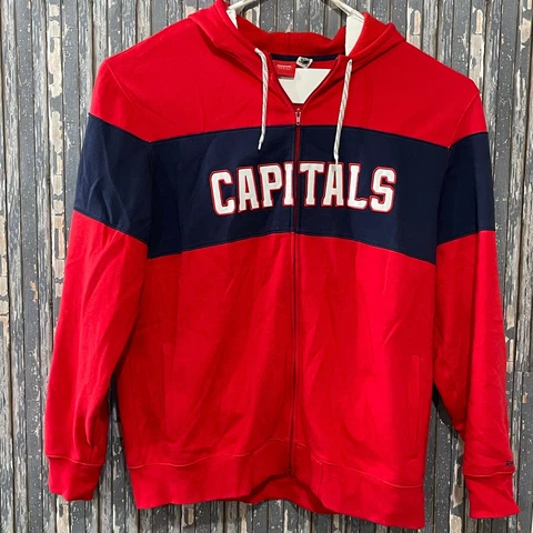 Washington Capitals Reebok FaceOff Full Zip Hooded Track Jacket Mens XXL Cover