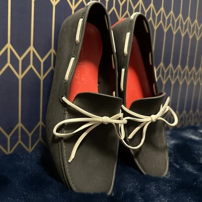 Mocasines Hunter para mujer blancos y negros para barco/cubierta talla 5 seguros para el agua Preppy Wow EE. UU. Foto 1 de 4