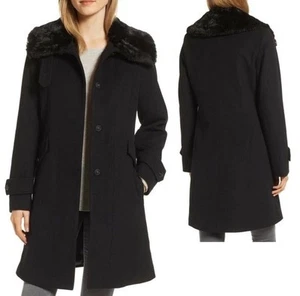 Abrigo para mujer Tahari XL negro mezcla de lana nuevo con etiquetas - Imagen 1 de 9
