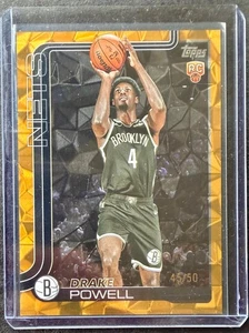 2025-26 Topps Drake Powell RC Gold Diamante Parallel /50 Rookie Card Refractor - Bild 1 von 2