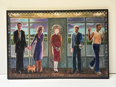 David Griffen Painting Large Portrait Airport Expressionist Exhibited Modernist - Image 1 of 4