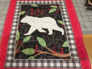 CHRISTMAS HAND QUILTED 13" X 11" "LOVE"--#R18-7 - Picture 1 of 24
