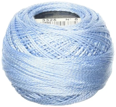 Baby Blue Pearl Cotton Thread Balls 95 Yards Size 8 for Embroidery Work - Image 1 of 2