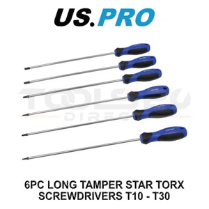 US PRO Tools 6PC Long Tamper Star Torx Screwdrivers T10 - T30 4620 - Picture 1 of 3